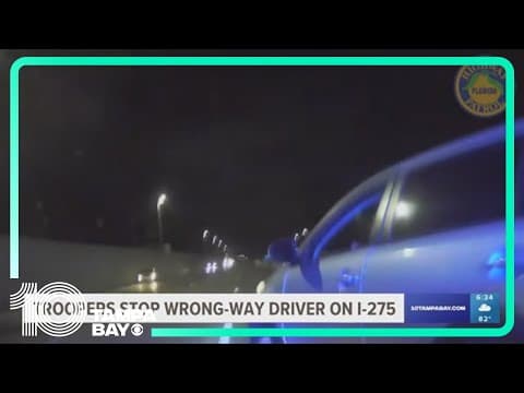 Dashcam video shows FHP trooper stop wrong-way driver on I-275 in Tampa