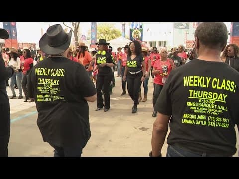 KHOU 11's Shern-Min Chow get a lesson in swing dancing at RodeoHouston on Black Heritage Day