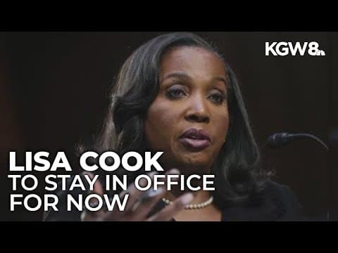 Federal Reserve Governor Lisa Cook to remain in her role for the time being