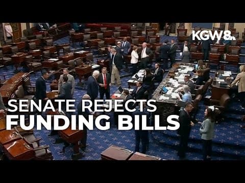 Senate rejects competing bills to fund government, increasing risk of shutdown