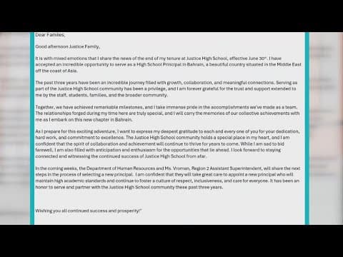 The search begins for a new principal at Justice High School