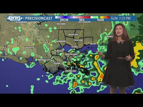 New Orleans Weather 5:30pm: Rain all Sunday, warmer Monday with chance for showers