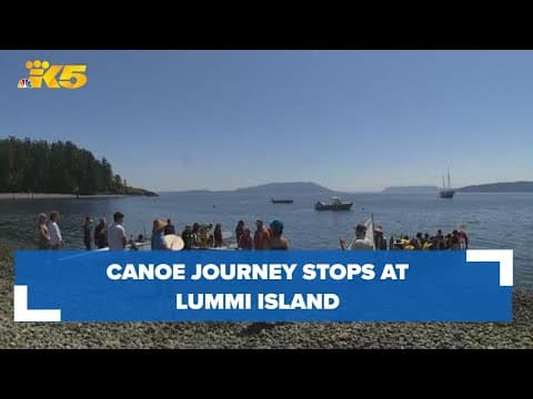 Lummi Nation Canoe Journey stops at Lummi Island at Legoe Bay for the first time ever