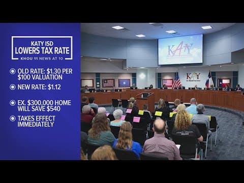Good news for homeowners in the Katy ISD. The tax rate is dropping