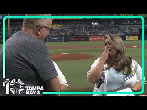 Tampa Bay Rays honors woman, first responders who saved fan experiencing cardiac arrest at game