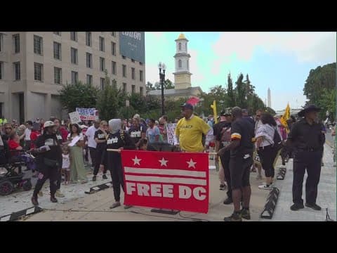 Hundreds protest Trump's decision to federalize DC policing