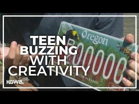 Estacada teen and self-taught bee expert designs Oregon's newest license plate