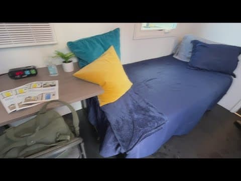 San Diego County displays new sleeping cabins for those experiencing homelessness