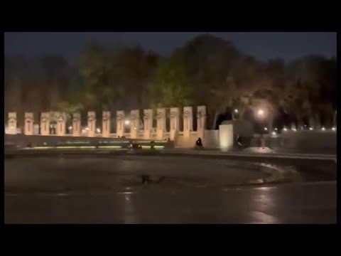 Group on dirt bikes, ATVs ride around World War II Memorial