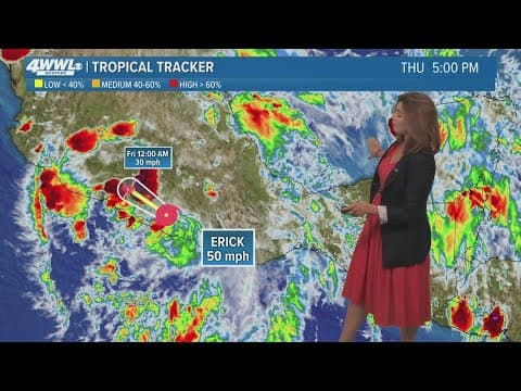 Thursday 5 PM Tropical Update: Erick weakens to tropical storm