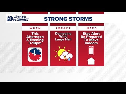 10Weather Impact Alert | Live: Tracking chances for possibly strong thunderstorms arriving later