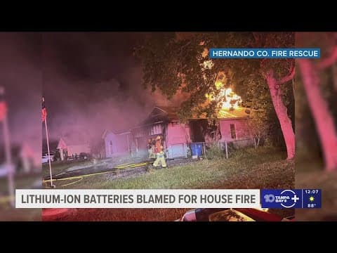 Lithium-ion battery possibly causes house fire in Hernando County