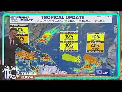Tracking the Tropics: 2 disturbances have a chance of development in the next week