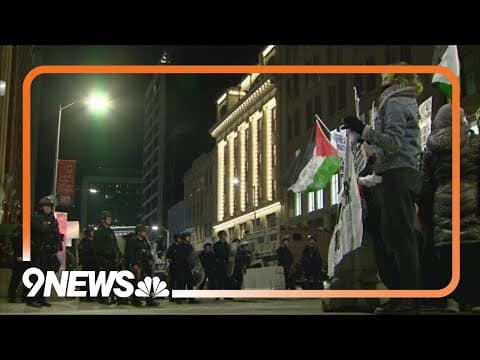 Pro-Palestinian protesters gather outside Denver hotel where Biden is staying