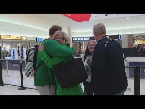 Lots of hugs at Columbus airport as family's welcome loved ones for Thanksgiving