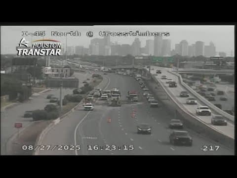Multiple lanes of North Freeway closed at Crosstimbers due to emergency repairs