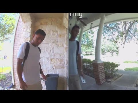 Flyer distributor wanted for theft after being caught on camera stealing package in Cypress