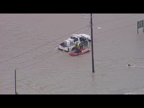 City of Dallas employee rescued from fast-moving floodwaters while working at park