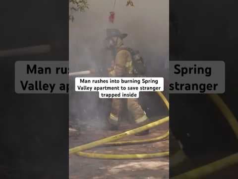 Spring Valley man runs inside a burning apartment complex to save stranger. #news #sandiego