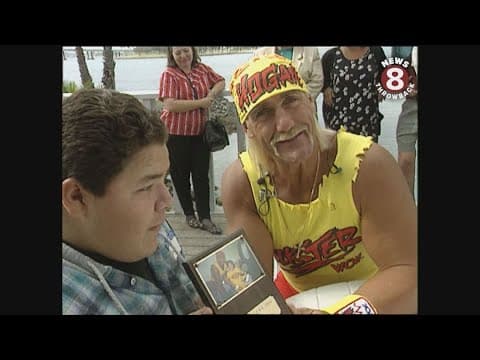 Hulk Hogan visits children in San Diego October 1994