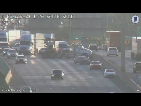 Crash on I-70 in downtown Indianapolis leaves 5 injured, including 3 children