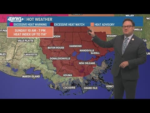 New Orleans Weather: Heat advisory for Saturday, chance for showers through weekend