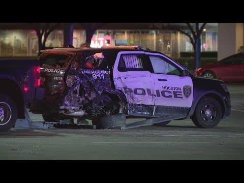 Car slams into patrol vehicle in west Houston, HPD says