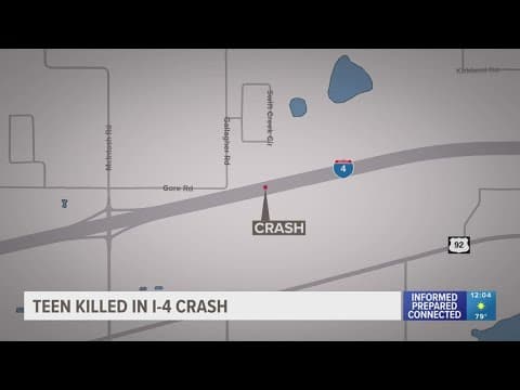 Florida teen killed, 2 others seriously injured after crash on I-4