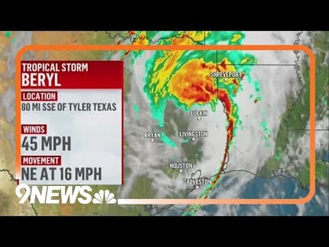 Tropical storm Beryl moving toward Mississippi after hitting Texas