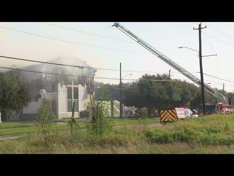 Two firefighters hurt battling two-alarm church fire in southeast Houston
