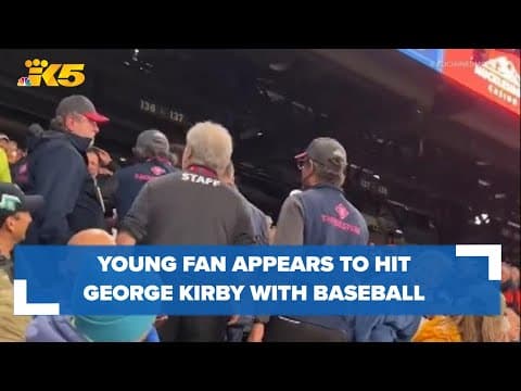 Young fan appears to hit George Kirby with baseball during Mariners game