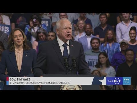 WATCH: Gov. Walz speaks for first time since being named Harris' running mate