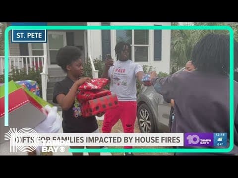 Families impacted by house fires receive gifts from St. Pete Fire, Santa