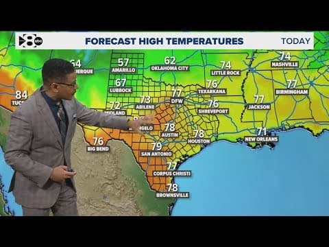DFW Weather: Temperatures will be mild with a slight chance of rain