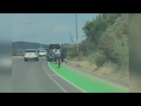 Dash-cam: Bicycle collides with police motorcycle in Carlsbad