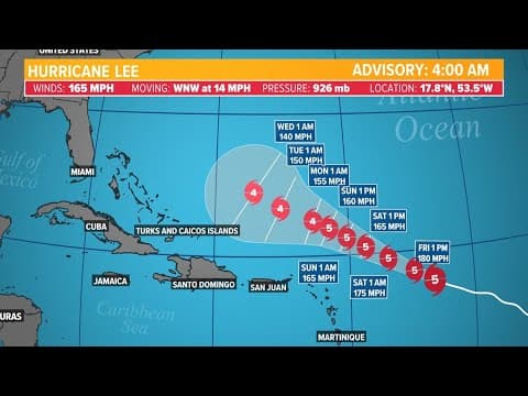 Tracking Hurricane Lee: Category 5 storm remains in the Atlantic