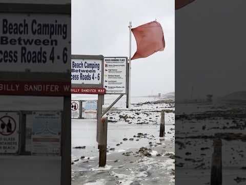 High surf during coasting storm alert in East Texas