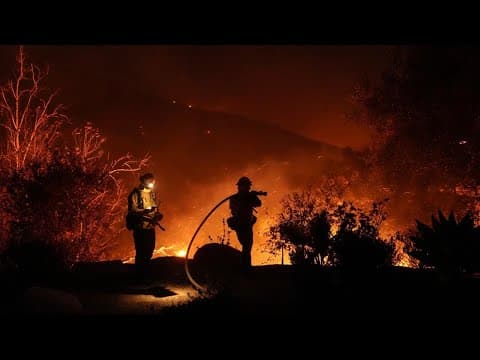 Fire brigade assisting with Malibu wildfire response