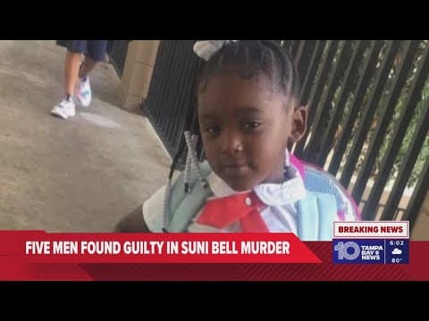 Jury delivers verdict for 5 men on trial for murder of 4-year-old Tampa girl