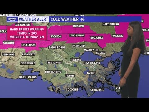 Some areas under a hard freeze warning tonight