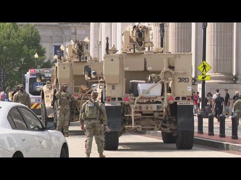 National Guard vehicles appear outside Union Station