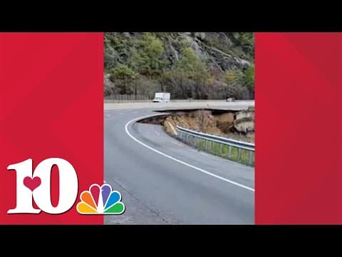 Video shows extent of damage on I-40 after it was partly washed away in NC in the mountains