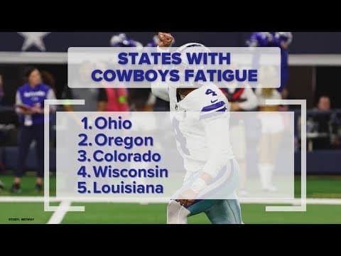 Study: The states that say "They're tired of watching the Dallas Cowboys"