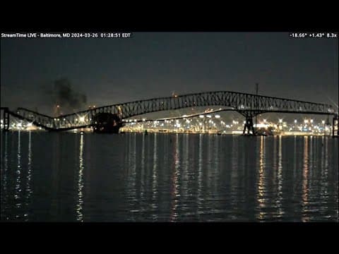 Here's the moment the Baltimore bridge came down