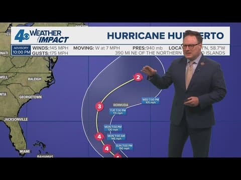 Tropical Weather Impact: Humberto Powerful Cat 4, forecast to strengthen as Cat 5