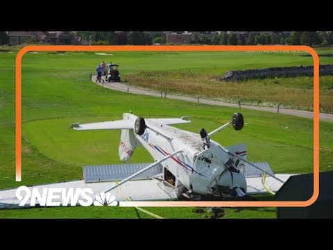 Plane flips over on Douglas County golf course