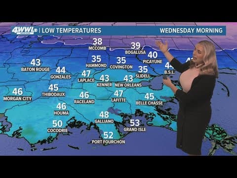 New Orleans 10pm Weather: Heavy showers Sunday night, cold stretch ahead this week
