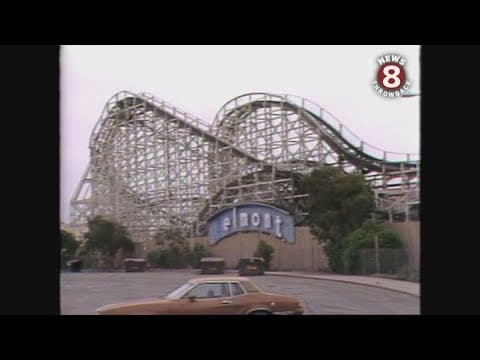 Belmont Park's Giant Dipper Roller Coaster in June 1982