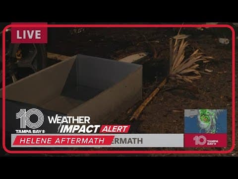 Debris washes up in Tampa, flooding continues after Helene landfall