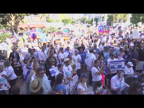 San Diegans rally outside county admin building in show of support for Israel